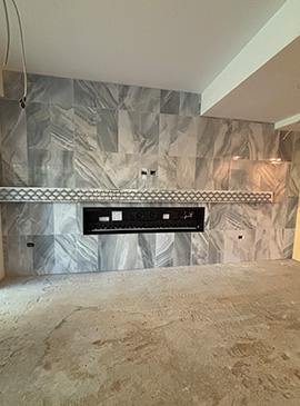 Bespoke tile pattern close-up