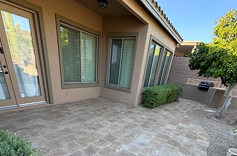 Team member installing custom tiles